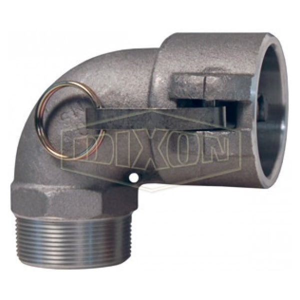 Type B 90Deg Cam and Groove Elbow, 1-1/2 in, Female Coupler x MNPT, Aluminum, Domestic